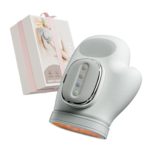 Prisag Masajeador de Manos Eléctricos Inalámbrico con Calor y Compresión, Masaje Dedos, Muñecas y Palma, 3 Modos 5 Niveles, Regalo para Hombres y Mujeres, Relaja las Manos