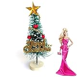 christbaum puppenstube Geeignet für 1:12 Puppenhaus Rocita 6,5 cm Mini Weihnachtsbaum Miniatur Künstliche Christbaum Puppenhaus Garten Dekoration Puppenstube Weihnachten Ornamente