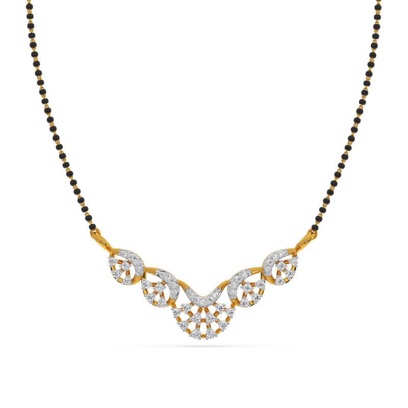 Image of KISNA JEWELS 14KT|18KT BIS Hallmark Pure Gold and Diamond Mangalsutra For Women