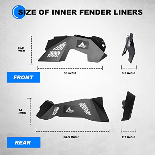 Wolfstorm Front And Rear Inner Fender Liners Heavy Duty Steel Wheel Liners Fit For 2007-2018 Jeep Wrangler Jk/Jku 2-Doors & 4-Doors Black Powder Coated 4 Pcs (Front & Rear) #TOP4