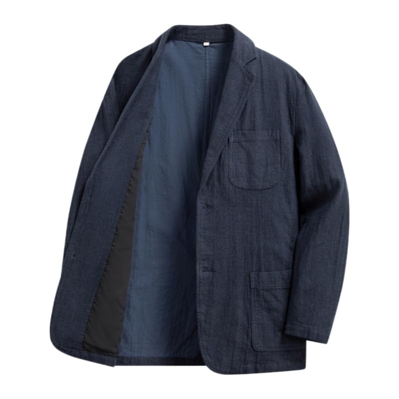 Genérico Chaqueta Americana Hombre, Chaqueta De Lino para Hombre, Blazer, Corte Ajustado, Cuello Vuelto, Chaquetas De Traje De Dos Botones, Abrigos Deportivos Ligeros, Trajes Elegantes De Verano Pa