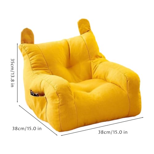 Mini sofá 1 plaza amarillo ideal para crear un rincón de lectura cómodo para niños 4