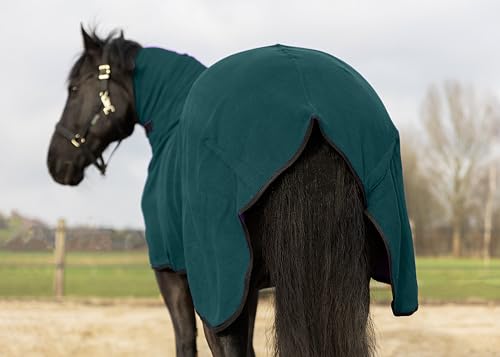 Image of RESISTANCE Fleece Contour Horse Cooler - Anti-Sweat Moisture Wicking, 3 Quick-Grip Neck Closures, Tail Cord, Durable Hemmed Edges, Polar Soft Fleece, Post-Exercise Cool Down