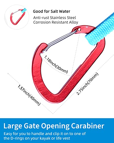 image for OCEANBROAD Kayak Paddle Leash with D-Ring Stretchable Bungee Strap Lan