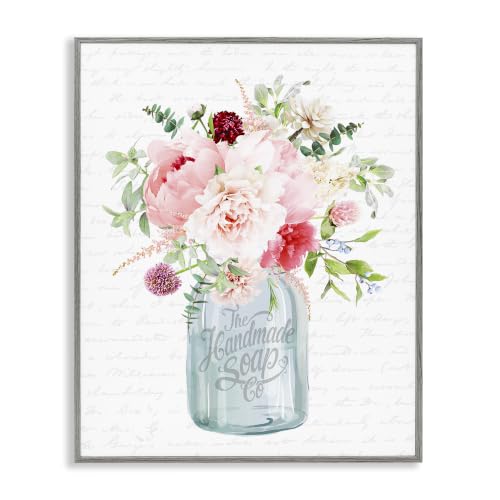 Floral Bouquet Cursive Script, 16 x 20 Inch Framed Giclée Print