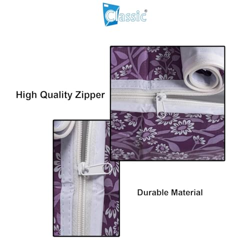 Image of Classic Top Load Washing Machine Cover Suitable for Godrej 6 Kg, 6.5 Kg, 7 Kg, 7.5 Kg (57cmsX56cmsX86cms, Purple Flower, Medium)