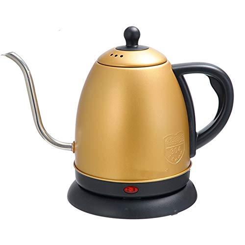 1L Schwanenhalskessel Elektrischer Wasserkocher Edelstahl Für Filterkaffee Tee 1500W Aus Automatisch Automatische Wasserteekanne,Orange