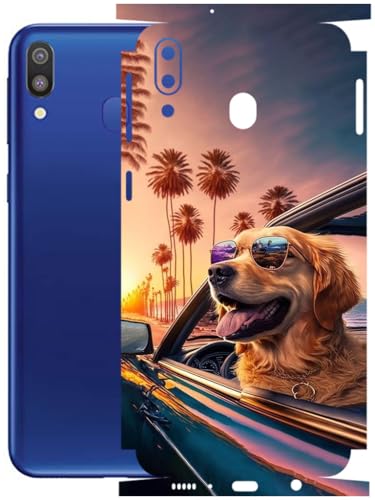 Image of AtOdds - Full Body Back Screen Guard Protector Film - Lamination Wrap Skin Sticker Compatible with Samsung Galaxy M20 | Scratchproof Matte Finish (Happy Doggo)