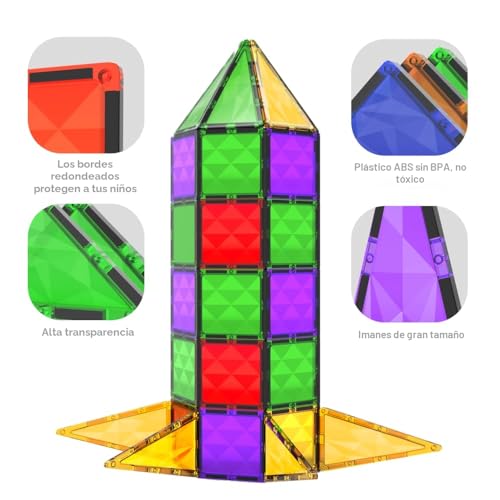 Bloques magnéticos educativos STEM para bebés, aprendizaje creativo sensorial Montessori de 36 piezas 3