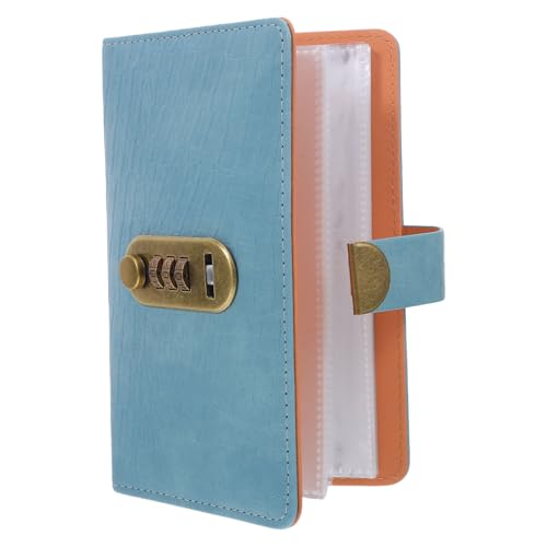 SUPVOX Libro de Dinero con Bloqueo de Contraseña, Pequeño Libro con Cerradura de Combinación, Tapa Dura Azul Lago 17,5 X 10,9 Cm para Organizar Sobres y Billetes, Caja Fuerte Portátil