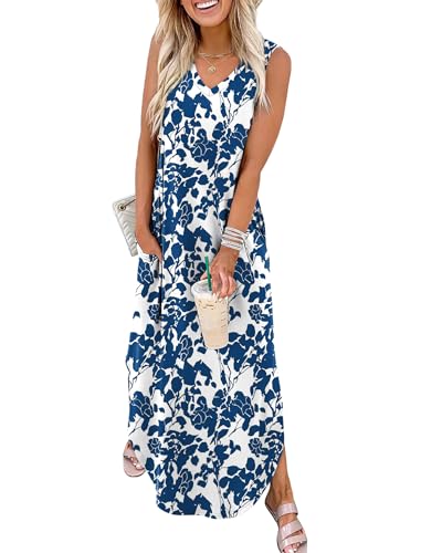 Image of Sampeel Summer Dresses Maxi Dress Vacation Beach Sundresses 2025 with Pockets