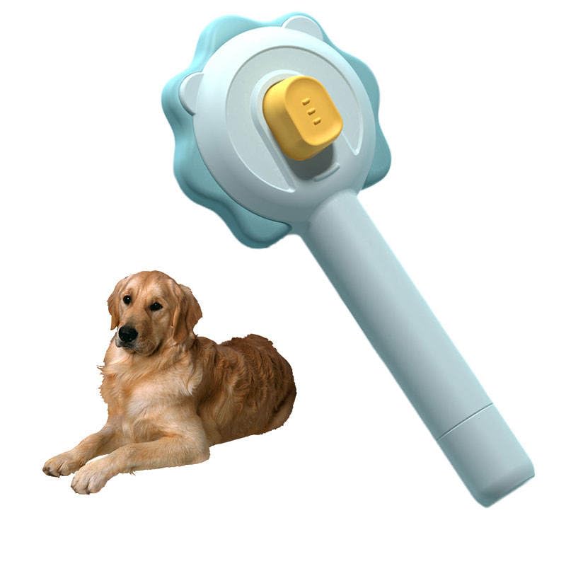 Self-Cleaning Pet Comb Stainless Steel Needle De-Shedding Tool for Cats & Dogs, Floating Hair Remover & Knot Opener