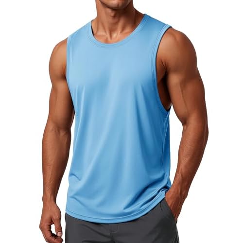 MAGCOMSEN Men's Tank Tops Sleeveless Workout Gym Shirts Dry Fit Muscle Cut Off Athletic Swim Summer Tee Shirt