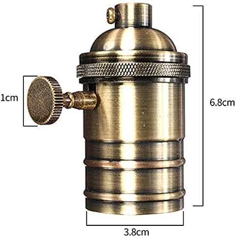 Dekaim Retro Lamp Bulb Holder E26/E27,Retro Antique Copper Brass Edison Lamp Holder E26/E27 with On/Off Switch Light Fitting Parts