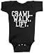 Threadrock Unisex Baby Crawl Walk Lift Infant Bodysuit 6M Black