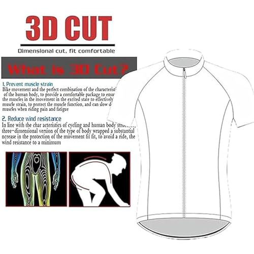 Maillot de ciclismo + braguero para hombre, traje de ciclismo transpirable, camiseta de ciclismo de carretera con 9D, gel de montaña, para hombre, secado rápido, camisa ciclista, negro y rojo, XL - imagen 2