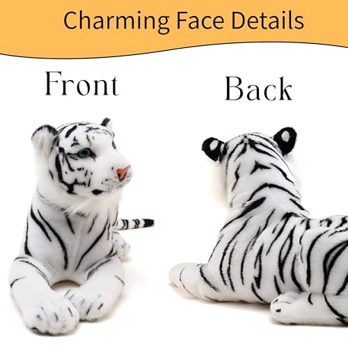 Image of Tickles Tiger Soft Stuffed Plush Animal Toy for Kids Boys & Girls Birthday Gifts (Color: White Size: 39 cm)