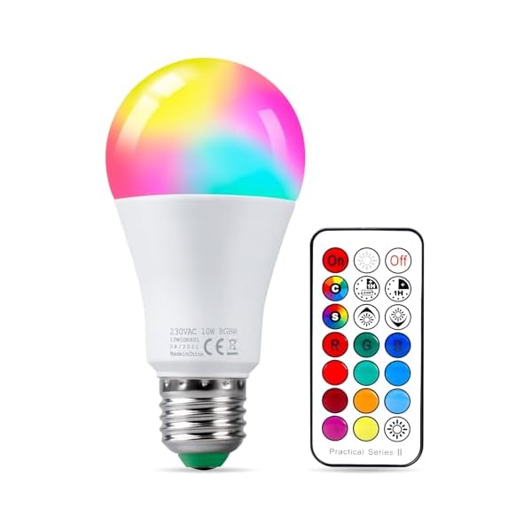 REYLAX LED RGB Lampe E27