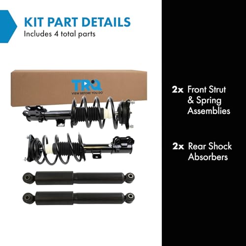 Image of TRQ Front and Rear Complete Strut Assembly & Shock Absorber Kit Complete Strut & Coil Spring Assembly Compatible with 2014-2018 Kia Forte 2014-2016 Forte Koup Forte5