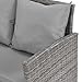 SVITA Madison Rattan-Lounge Polyrattan Ecksofa Gartenmöbel-Set Sofa Garnitur Couch-Eck Grau