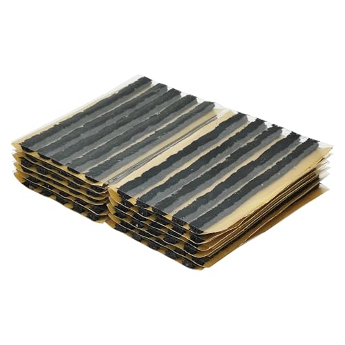 ZERINT TS-160D60 Linea di Riparazione Pneumatici in Gomma (6 x 100 mm Nero 60 Strisce), 6 x 100 mm Strip Riparazione Pneumatici Tubeless di Emergenza per la Riparazione di Pneumatici a Terra