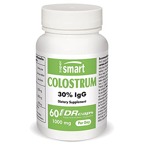Supersmart - Colostrum 500 mg - Enthält 30% IgG - stärkt das Immunsystem - Gegen Müdigkeit - Unterstützt das Immunsystem | Nicht GVO - 60 DR Kapseln Cover