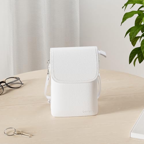 Image of befen Genuine Leather Small Crossbody Bags for Women Cell Phone Bag Cross Body Purses,Silver Zipper