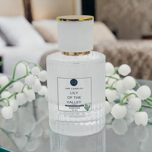 LNB Candles Lily of the Valley Perfume Fresh White Floral Lily Fragrance Clean Green Spring Scent for Women Long Lasting Soft Elegant Perfume Clean Ingredients - Essential Oils - Made in USA