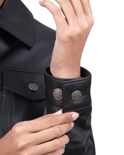 Decrum Womens Leather Jacket - Real Lambskin Trucker Style Leather Jackets for Women4
