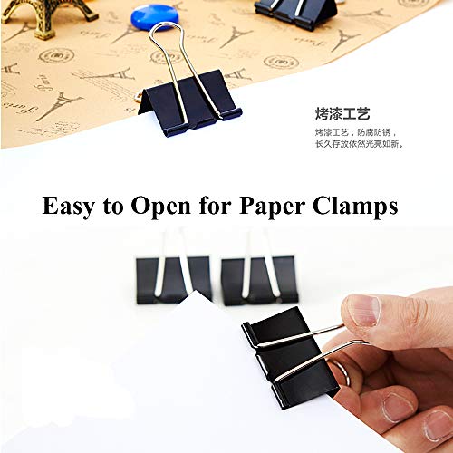 40 Pcs Medium Binder Clips 1.25 Inch Length For Office #TOP4