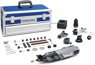 Dremel 8220 Cordless Rotary Tool 12 V Multi Tool Kit with 5 Attachments 65 Accessories, Front LED Light, Speed 5000-35000 rpm for Cutting, Sanding, Drilling, Cleaning, Routing Grey,8220-5/65