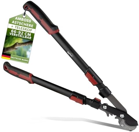 Bild 9 - Teleskop Bypass Getriebeastschere SG-21, Bypass Baumschere für frisches Holz bis zu Ø 40 mm, Astschere mit scharfer Klinge aus Kohlenstoffstahl, Länge: 66-92 cm, Baumschere, Gartenschere
