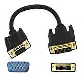Plug and Play O33S DVI 24+1pin maschio a VGA 15 poli, cavo adattatore per PC portatile Monito 25 cm