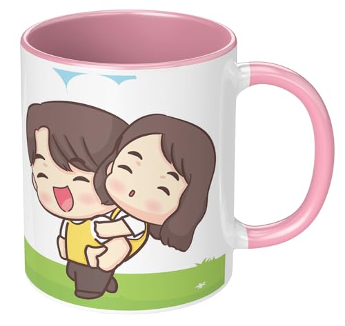 Image of Raksha Bandhan Gifts Printed Mug with Keychain Best Rakhi Combo Gift for Brother & Sister Rakshabandhan Return Gifts for Sister White 350ml Coffee Mug(Pack of 5)(Combo Set)(RMCKRCG808)