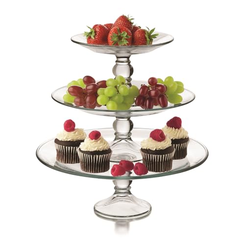 Libbey 3 Tier Glass Platter, 13.0 x 14.6 inches (330 x 370 mm)