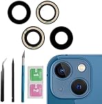 2 Pcs/Set 13 Rear Back Camera Glass Lens Replacement for iPhone 13 for iPhone 13 Mini Camera Glass Lens Max Sapphire with Adhesive Preinstalled + Replacement Repair Tool kit Set 2pcs