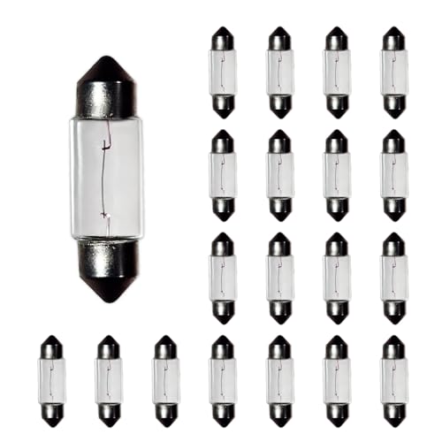 Image of Lanuovx C5W 36mm Festoon Bulb 12V 5W 239 Auto Glass Halogen Interior Light Number Plate Bulb Original Replacement 20 Pack