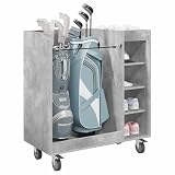 vidaXL Armadio per Golf con ruota Grigio cemento 90 x 45 x 98 cm