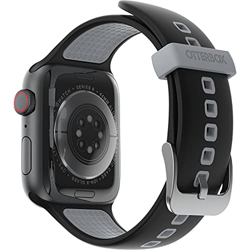 OtterBox Całodzienny pasek do zegarka Apple Watch 44/45/46mm, wytrzymały, miękki w dotyku silikonowy pasek do zegarka Apple Watch, Autobahn Black