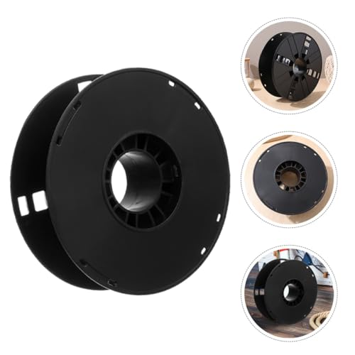 Alipis 3 piezas Plastico Carrete de Cable Soporte Ligero Organizador de Cable con capacidad 1kg Diseño Hueco Negro para Garaje y Taller Gestión de Cable miniatura 3