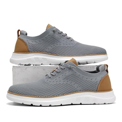 Image of Men's Mesh Sneakers Oxfords Lace-Up Lightweight Casual Walking Shoes Driving Shoes