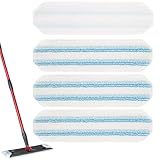 4 Stück Mikrofaser Wischpads Ersatz für Vileda H2PrO und O-Cedar H2PrO Flachmopp-Ersatzteile, waschbare und Wiederverwendbare, Vileda Bodenwischer Ersatzbezug, mit Waschnetz, Laminat & Hartböden