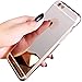 QPOLLY Compatible con iPhone 6 Plus/6S Plus Funda Glitter Bling Brillante Enchapado Silicona TPU Ultra Delgado Transparente Gel Suave Cubierta Protectora Case Cover para iPhone 6 Plus/6S Plus,Plata