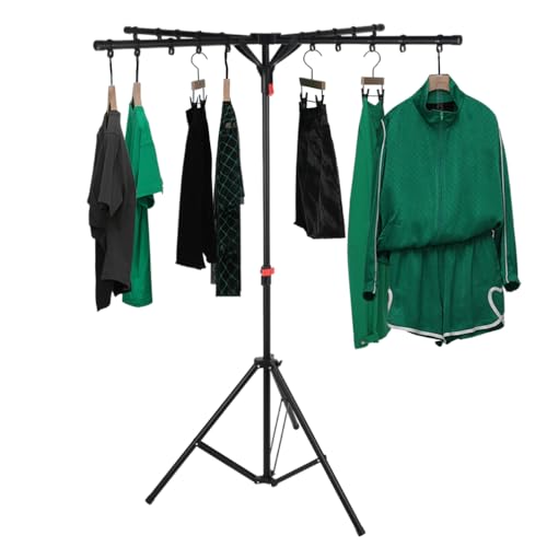BAOYOUNI Wäscheständer Klappbarer Kleiderständer Platzsparendes Wäschetrockner Bügelwäscheständer Aufhängelänge 125,3cm Höhenverstellung 96,6-158cm für Drinnen und Draußen