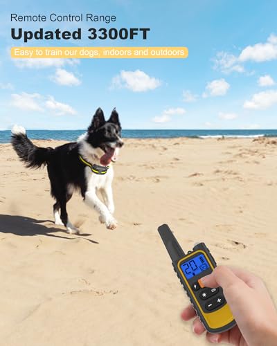 Doparet Dog Shock Collar with Remote Control, 3300FT Rechargeable Shock Collar for 8-120lbs Large Medium Small Dogs, IP67 Waterproof Dog Electric Training Collars with 3 Training Modes, Security Lock - Thumbnail 3
