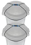 (2 Pack) Doggy Dare Trash Can Lock - Large - Fits 40-60 Gallon Trash Cans - Perfect for Dogs, Raccoons, Opossums - Bungee Cord Design Makes Install Simple (Trash Can NOT Included)