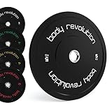 Body Revolution Olympic Bumper Plates - 5kg Weight Plates Set - Rubber Coated 25mm / 2 Inch Olympic Weight Plates Pairs for Barbell Weights - Strength Training and Body Building Equipment