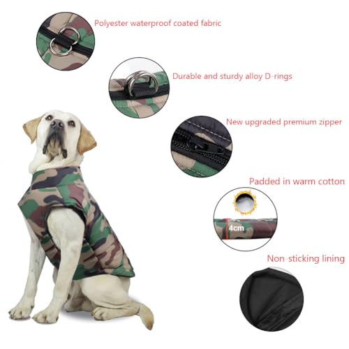 FEimaX Hundemantel für Hunde, Hundejacken Wasserdicht Warme Jacke für Kleine Mittelgroße Große Hunde Winterjacke Warm Gepolstert Welpen Weste Haustier Kleidung für Kaltes Wetter