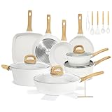 HEALTHY GRANITE NON-STICK COATING: Superior granite coating for smooth, ultra-non-stick cooking; food slides off effortlessly without sticking. Free of PTFE, PFAS, PFOA, PFOS, APEO, lead, cadmium and other toxic substances that can leach into food. I...