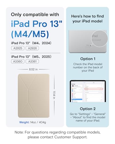 Image of MOFT Dynamic Folio Case for iPad Pro 13-inch(M5 2025 /M4 2024), Silm Magnetic Stand Case with 20+ Viewing Angles, Auto Wake /Sleep, Ultra Thin,Beach White